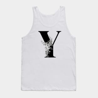 Y alphabet Botanical cherry blossom sakura flowers Tank Top